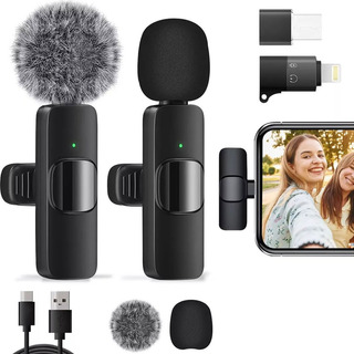 Nopal 2pzs Micrófono De Solapa Inalámbrico Para Ios Type-c Nopal 2pzs Micrófono De Solapa Inalámbrico Para Ios Type-c