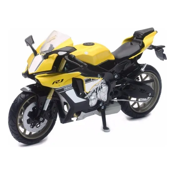 1:12 Con Base, Llavero, Casco Moto Yamaha Yzf R1 Miniatura Color Amarillo
