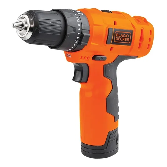 Taladro percutor atornillador inalámbrico de 10mm Black+Decker HP12 12V + accesorio con bolsa 220V 50Hz