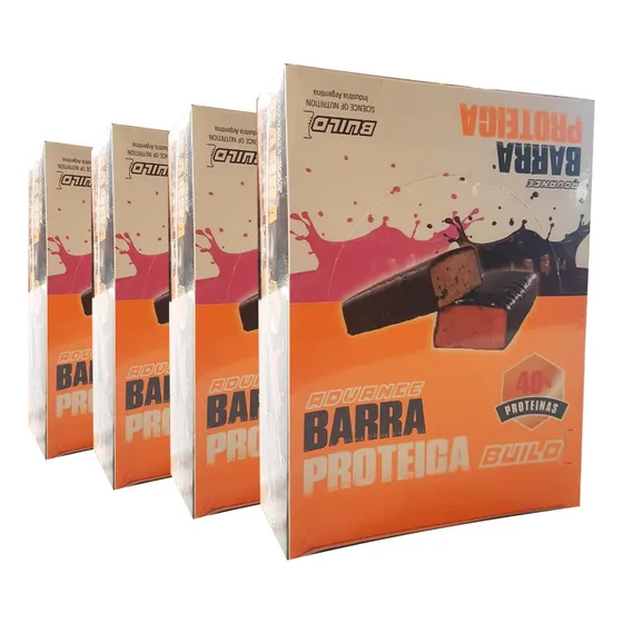 4 Cajas 64 Barras Proteicas Build Snack Nutrición Saludable