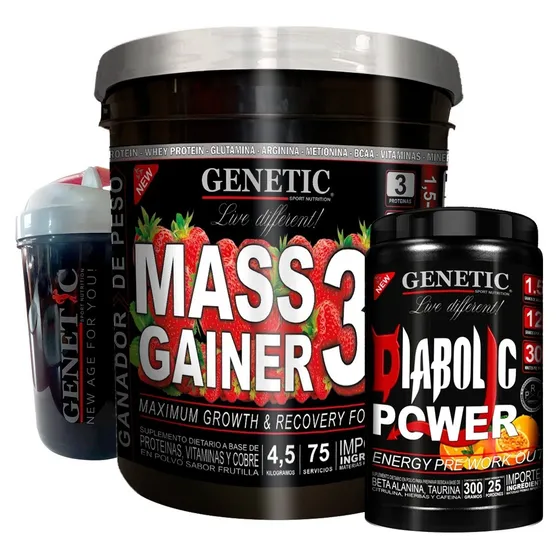Masa Muscular Mass Gainer Preentreno Diabolic Shaker Genetic