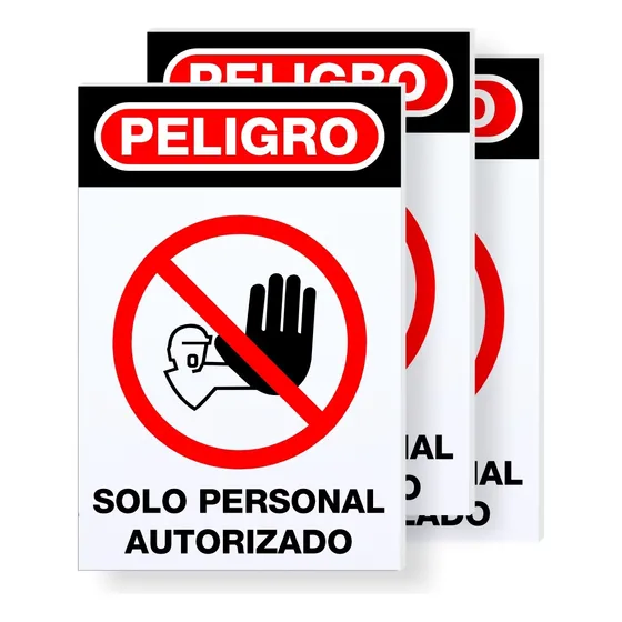 Señalamiento Letrero Acceso Restringido 30x20 3 Piezas