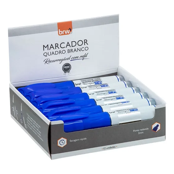 Marcadores Para Pizarra Brw Recargables Fibron Caja X12