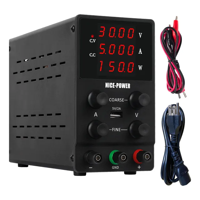 Nice-Power SPS305 30V 5A 150W Fuente De Alimentación Regulable Laboratorio pantalla Led De 4 Bits