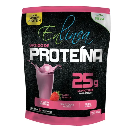 Batido Proteína Frutilla, Sin Azúcar, En Línea 350g Sabor Frutilla