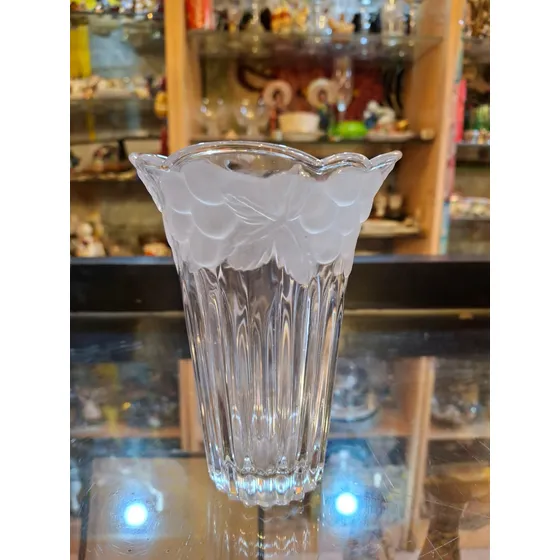 Antiguo Florero Vaso Cristal Lalique Blanco