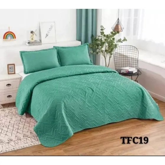 Cubrecama Quilt De Verano King Lisos Color Turquesa