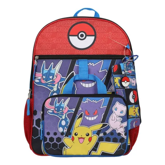 Bolso Escolar De Pokemon 5 Piezas De Usa Pikachu