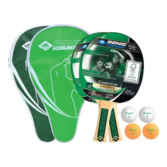 Set Ping Pong 2 Paletas 2 Fundas 4 Pelotita Donic Tenis Mesa