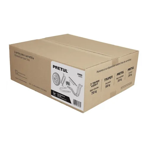 Caja C/llanta Neumática Y Acc. Y P/carretilla Gris Pretul