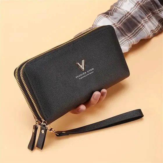 Bolso De Mano Con Cremallera Larga