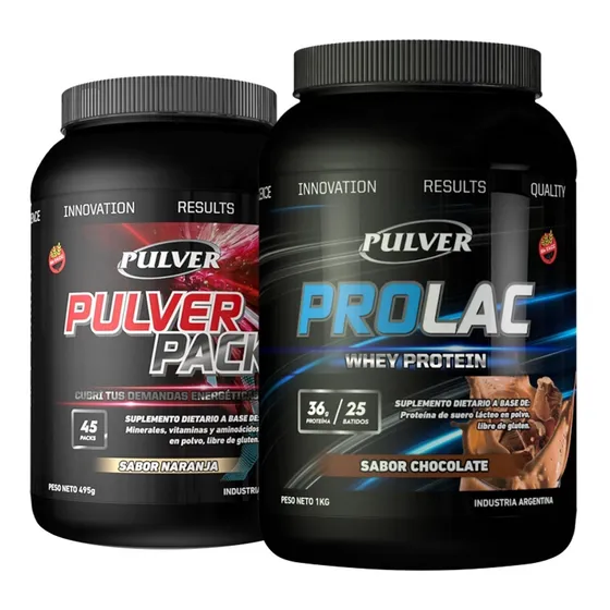 Combo Pulver Pack + Prolac Whey Proteina 1 Kilo Crecimiento
