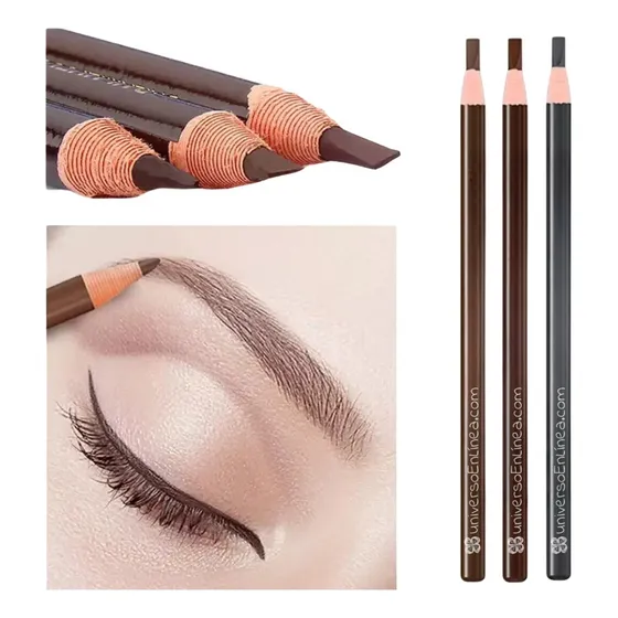 3 Lápiz Para Diseño Delineado De Cejas Microblading Colores Color Café obscuro Universo en Linea