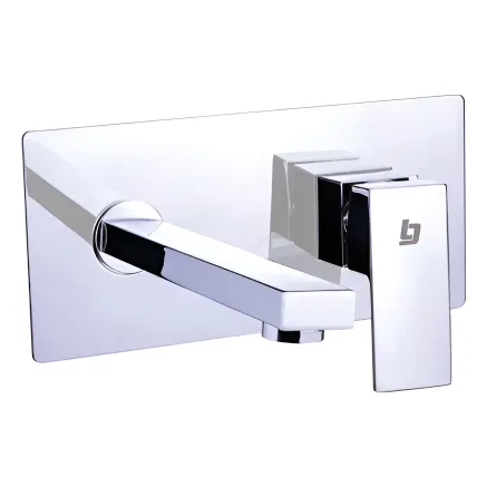 Llave Monomando Lavamanos Pared Bronce Cromado Square Belt-g