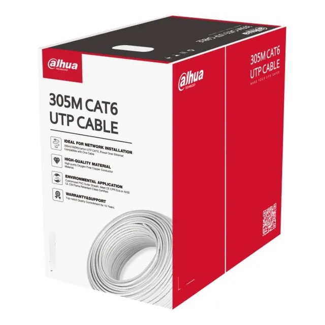 Dahua Cable Utp Cat6 305 Metros 100% Cobre Color Blanco