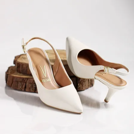Scarpin Slingback Ajustável Salto Médio Bico Fino Vizzano