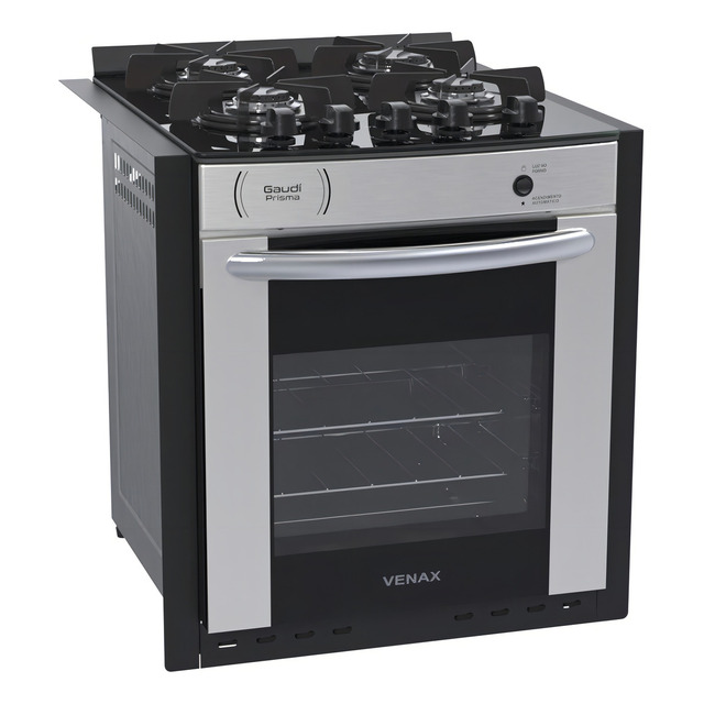 Fogão Venax Gaudí Prisma Vítreo Com Porta Com Visor 127/220v - Inox Fogão Venax Gaudí Prisma Vítreo Com Porta Com Visor 127/220v - Inox