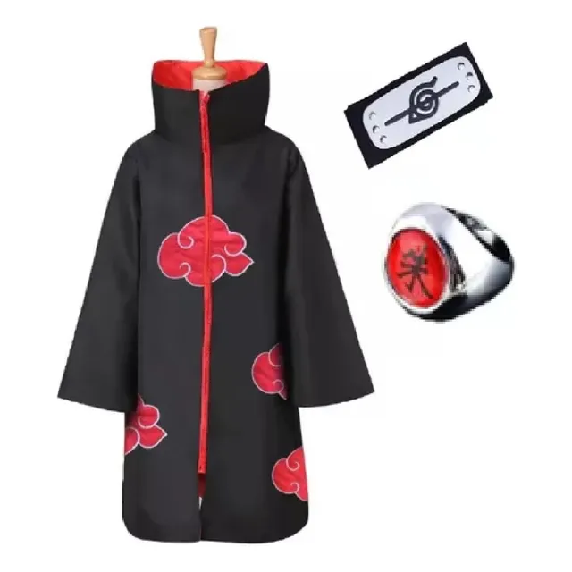 Set Traje Disfraz Akatsuki Itachi Anime Naruto Cosplay Adulto