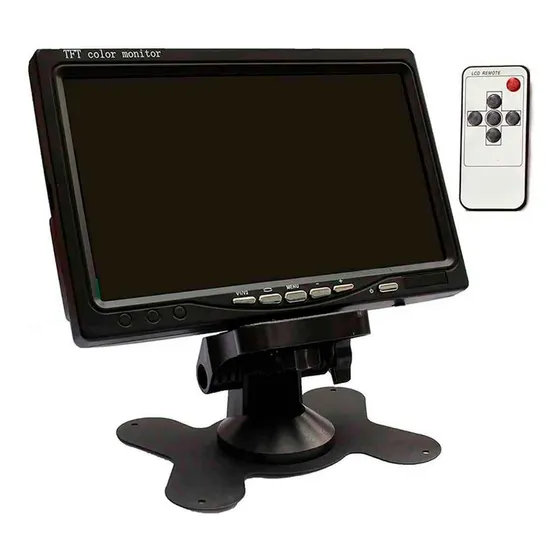 Kit Cftv Monitor 7 Lcd 2 Entradas Vídeo Segurança Câmera