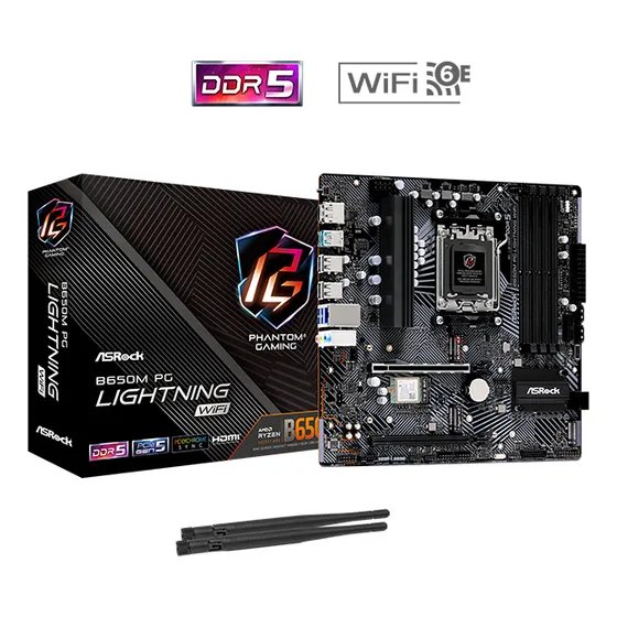 Tarjeta Madre Asrock B650m Pg Lightning Wifi Ddr5 Amd Ryzen