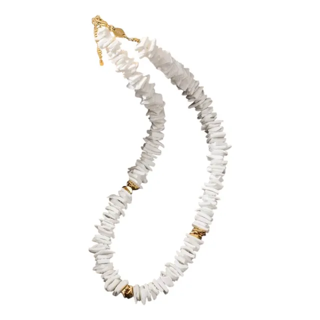 Collar De Pucas Con Chips De Acerina Dorada