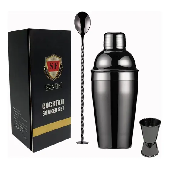Coctelera 3 Pieza Prueba Fuga Kit Camarero Premium Para Casa