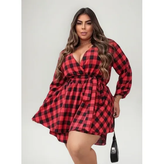 Macaquinho Vestido Short Saia Plus Size Curto Elegante Longo