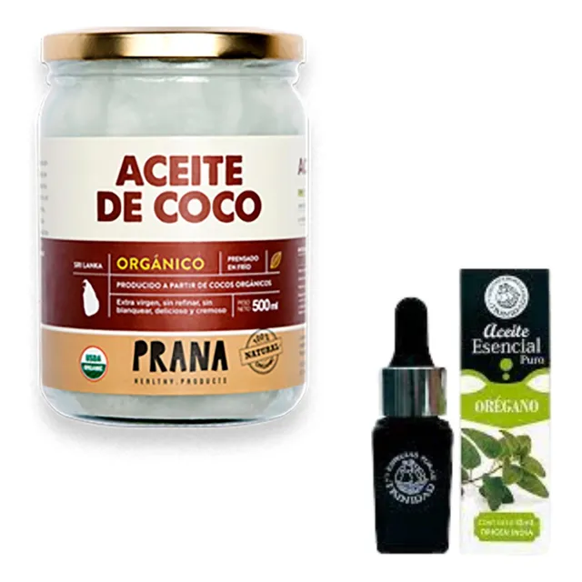Aceite De Coco Extra Virgen 500grs + Ac Orégano 10ml