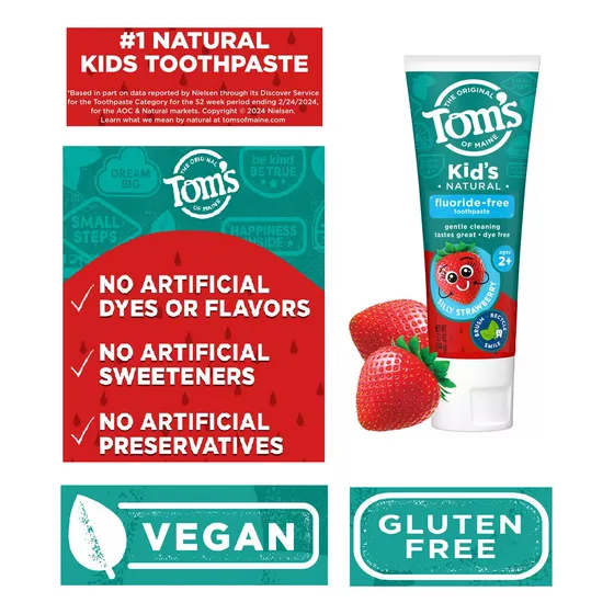 Tom's Of Maine Pasta Dental Sin Flúor Para Niños Fresa 144gr