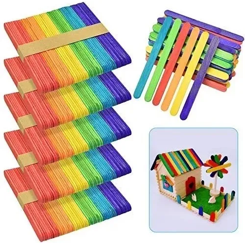 Palito De Helado Palo De Madera Colores X 50 Manualidades