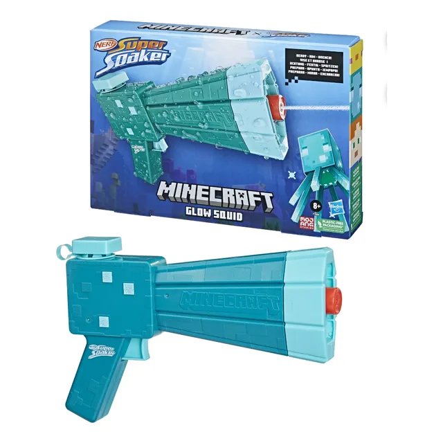 Nerf Súper Soaker Minecraft Glow Squid Pistola De Agua