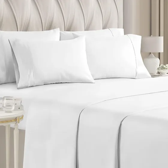 Oh!sheets Sabanas Algodón Egipcio 500 Hilos 7pz King Size Blanco Liso