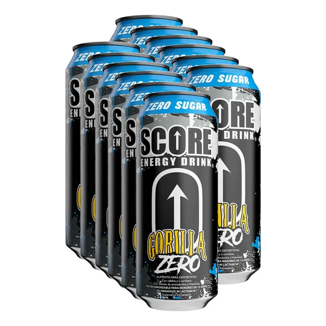 Bebida Energética Score Gorilla Zero, 473ml - 12 Unidades