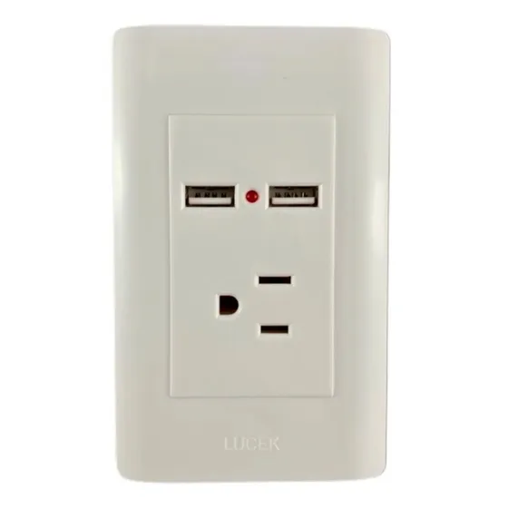 Placa Con 2 Puertos Usb Y 1 Contacto Marca Lucek