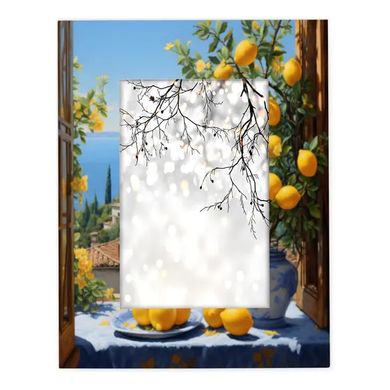 Marco Foto Patron Limon 8x10 Vista Mediterranea Exhibicion