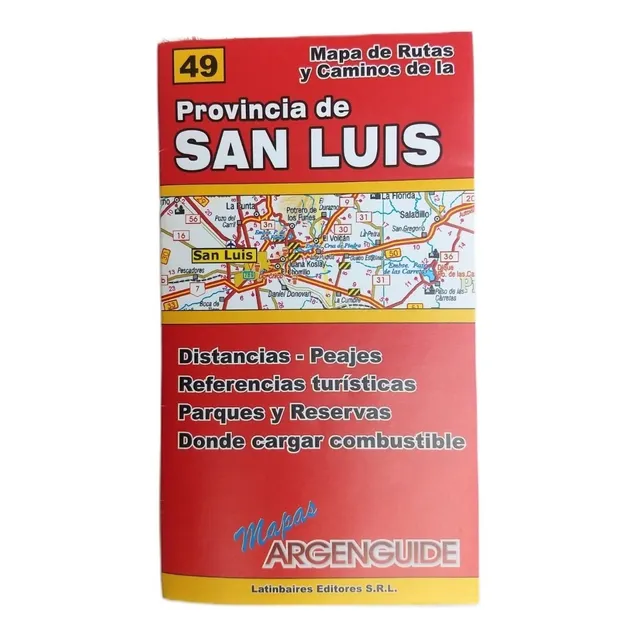 Mapa De Rutas/caminos San Luis Argenguide Plegable -55x80 Cm