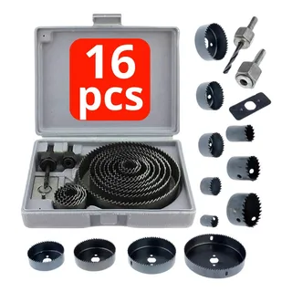 Serra Copo Para Madeira Gesso Pvc PlĂĄstico Kit 16 Pecas Jogo Serra Copo Para Madeira Gesso Pvc PlĂĄstico Kit 16 Pecas Jogo