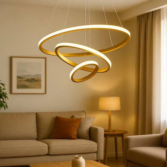 Lustre Teto Led 3 Arcos Pendente Moderno Diversos Ambientes