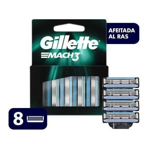 Repuesto máquina de afeitar Gillette Mach3 con 8 unidades
