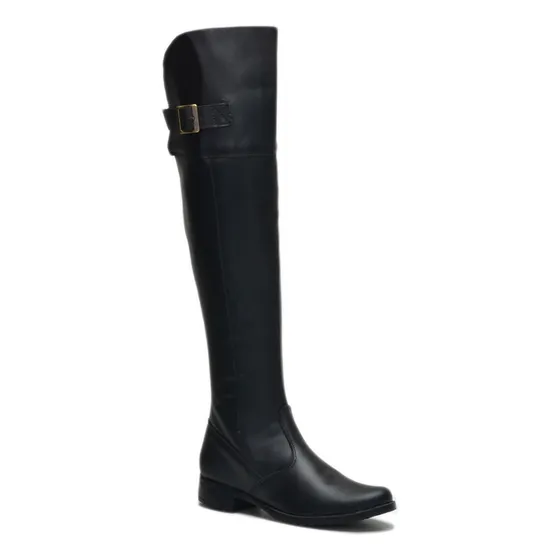 Bota Over The Knee Plus Size Com Elastico Panturrilha Grossa