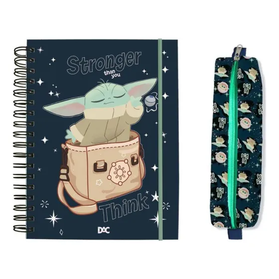 Kit Material Escolar Star Wars Com Estojo E Caderno Smart
