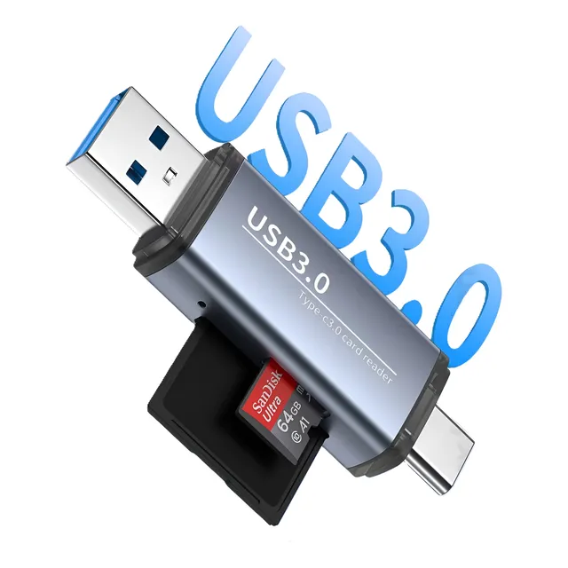 Lector Sisdata Usb 3.0 Ranuras Sd Micro Sd Usb-c 10gb/s 1y