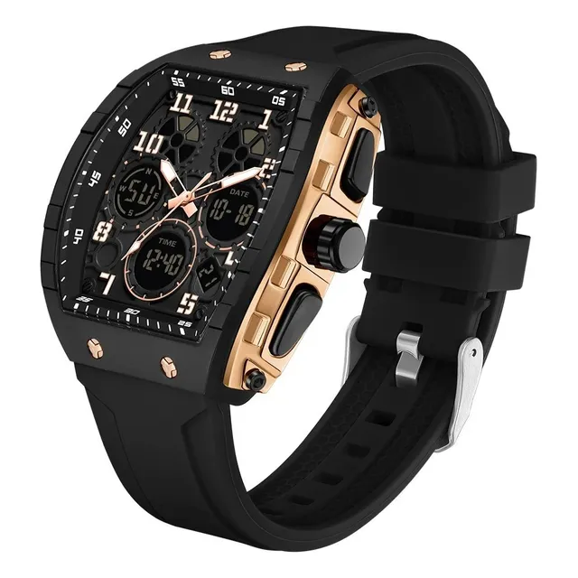 Reloj Hombre Sanda 6157 Análogo-digital Negro Dorado