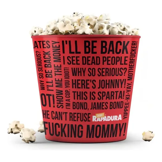 Balde De Pipoca 3,5 Litros Cinema Rapadura - Frases Vermelho