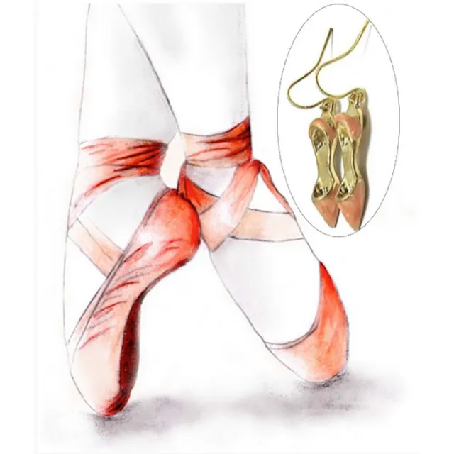 Zarcillos Zapatillas Ballet Bailarina Niña Dama Elegantes