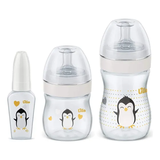 Kit de mamadeira primeiros passos 50/150/240ml neutro Lillo
