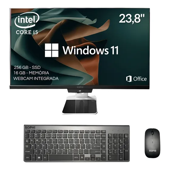 All In One Pc I5 Ssd256gb 16gb Tela 23.8 Completo Windows 11