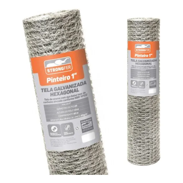 Tela Hexagonal Viveiro Galv. 1/2  Fio 26 1,50x50m Rino Agro