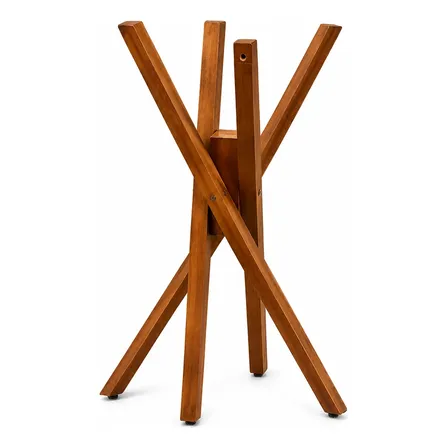 Pé Base De Mesa De Madeira Maciça Para Tampo 70/80/90/100 Cm Marrom
