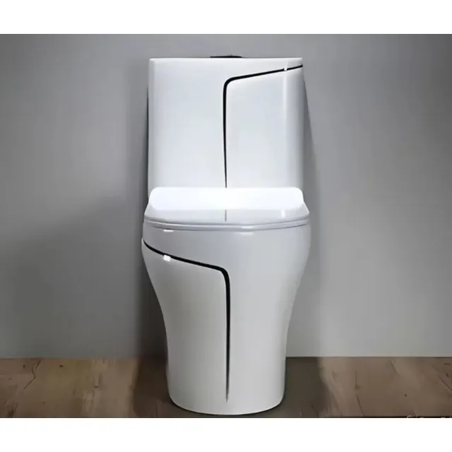 Inodoro De Lujo Modelo Europeo Filo Negro Green House Blanco